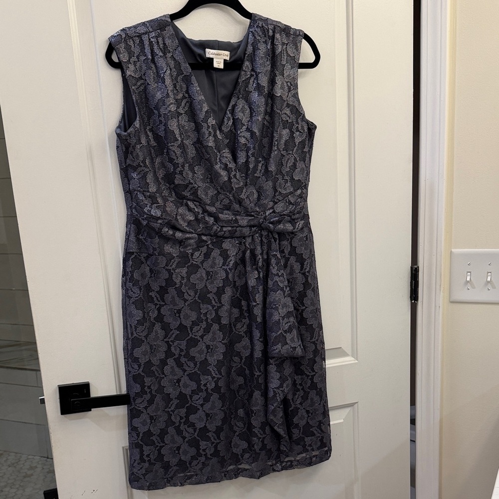 Coldwater Creek Floral Lace Midi Dress in Blue